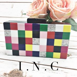 I.N.C Multicolor Hard Side Clutch